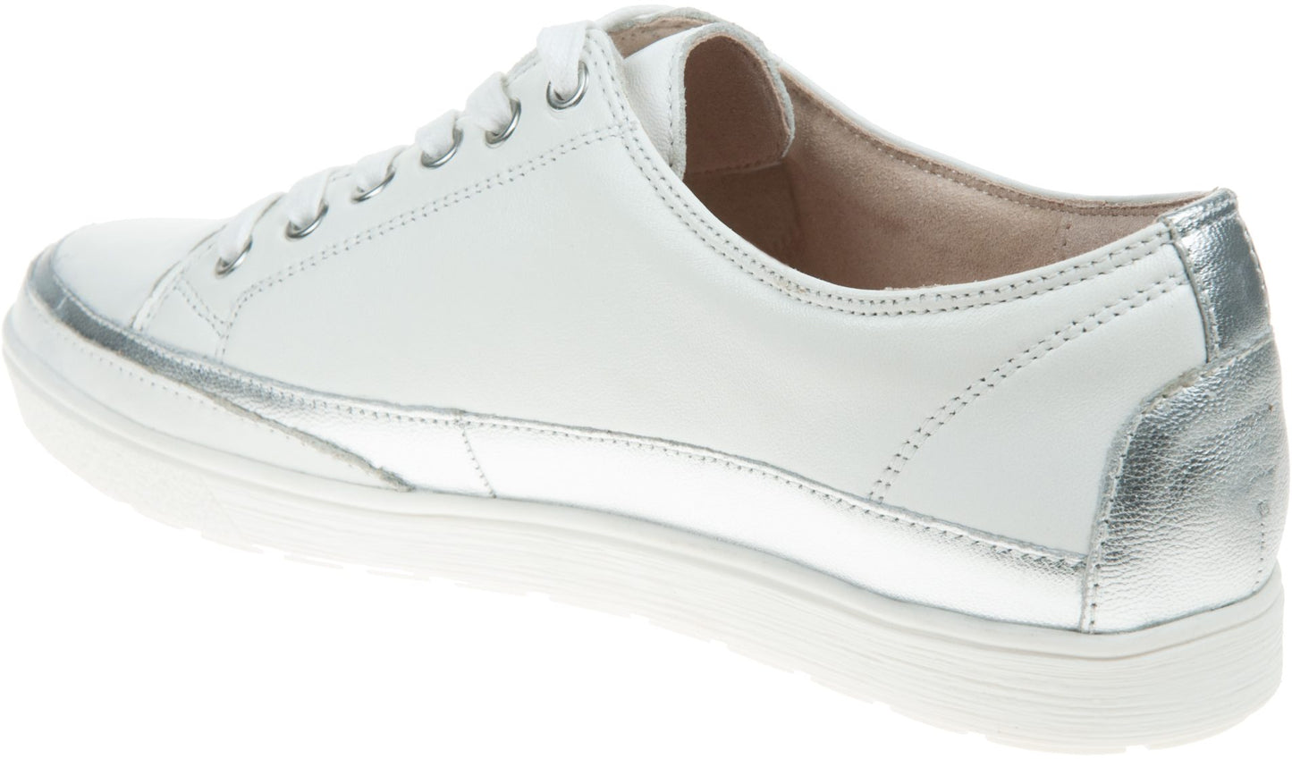 Caprice white nappa leather lace up Trainer Only size 4 left