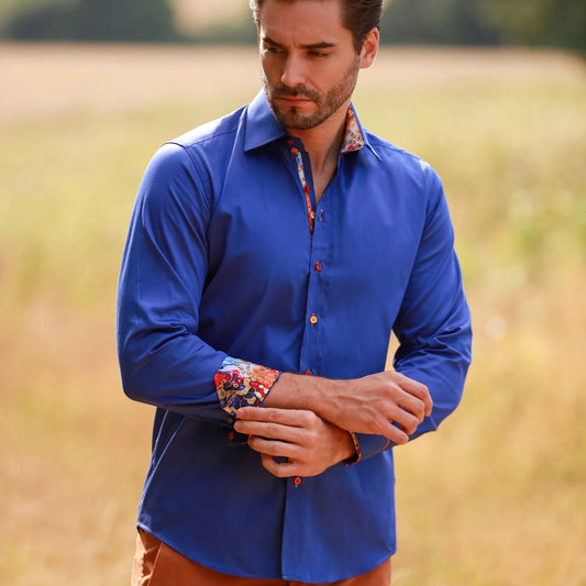 Classic Signature Plain Blue Shirt - CP6969