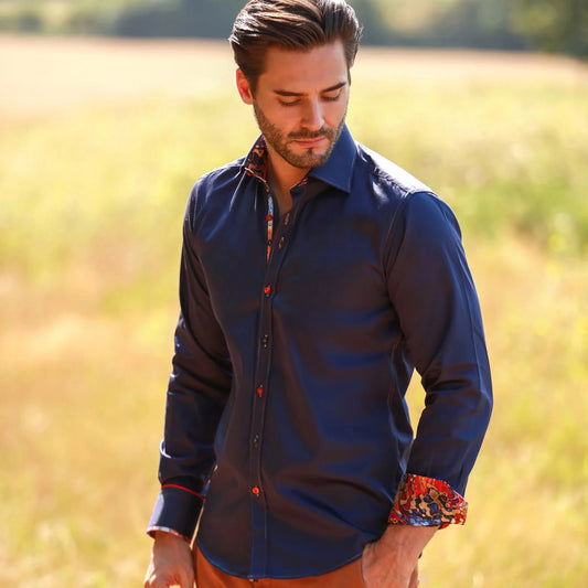 Classic Signature Plain Navy Shirt - CP6969