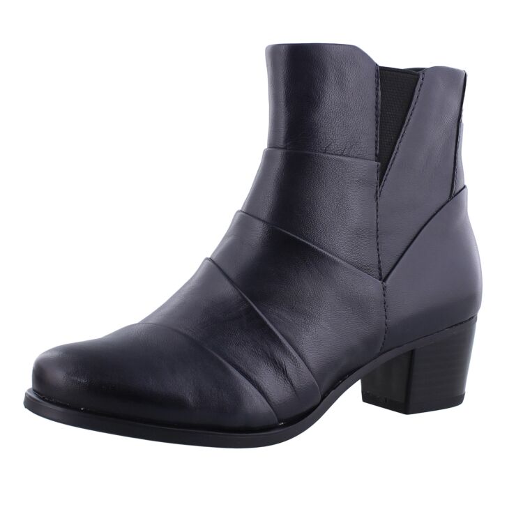 Caprice Ocean Comb Leather Heeled Ankle Boot.