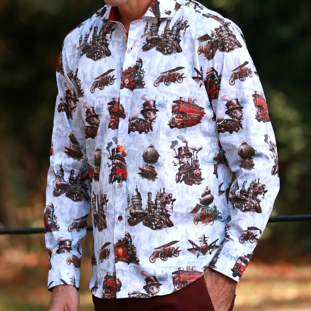 Steampunk City Print Shirt - CP6989