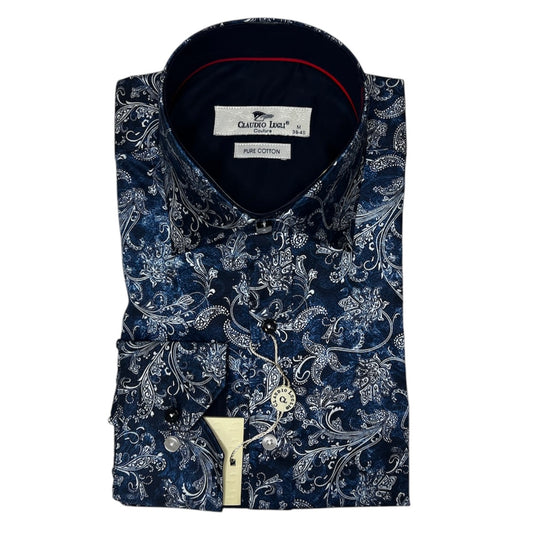 Blue/Navy Paisley Shirt - CP6977