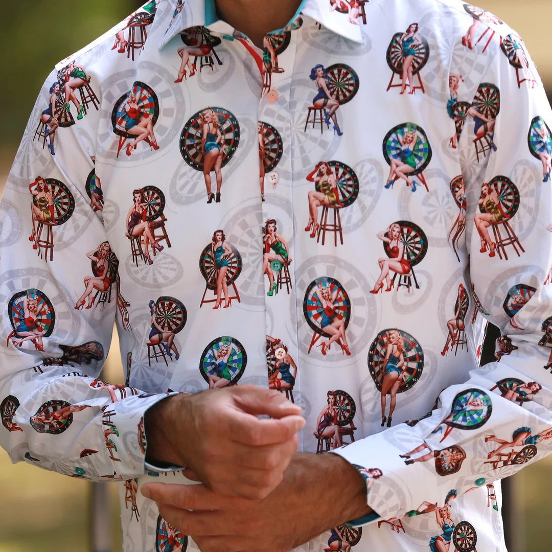 Dartboard Pinup Print Shirt - CP6987