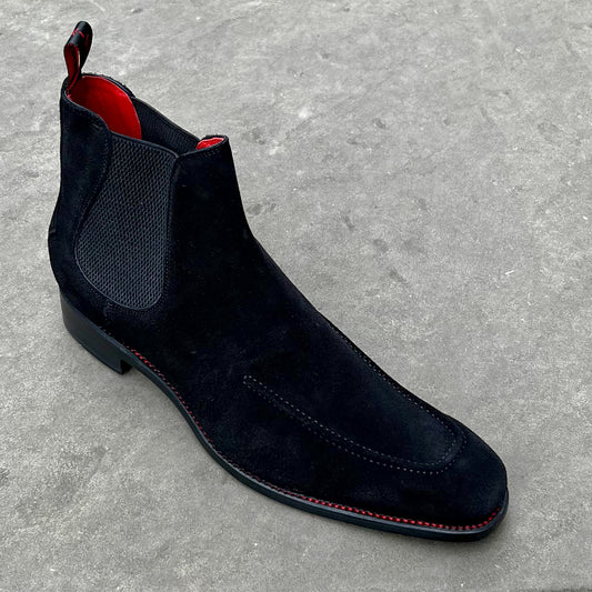 "Sybarite" Libertine Chelsea Boot Black Suede