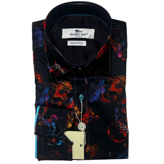 Black Dragons Print Shirt - CP6955