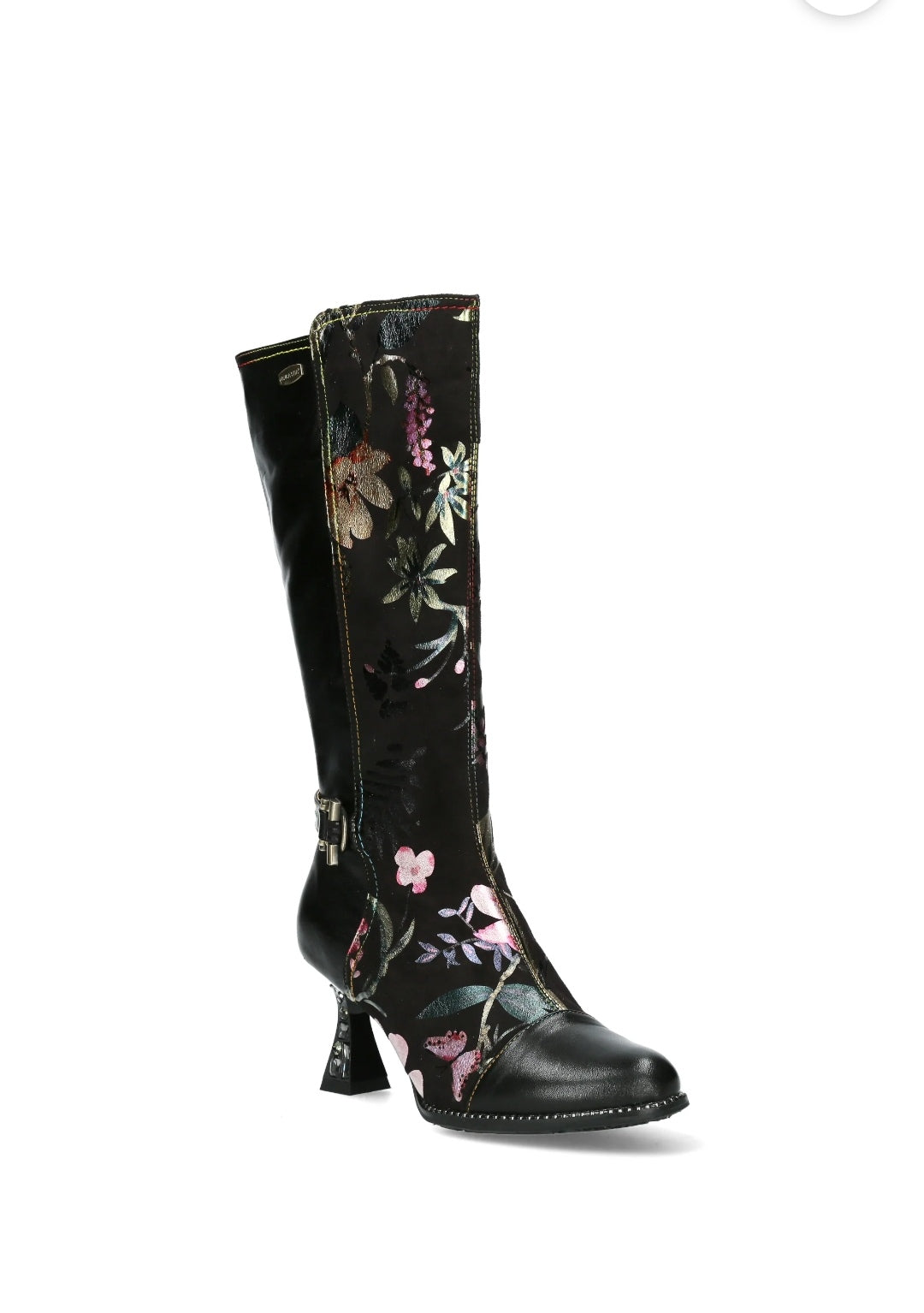 Laura Vita Oliveo 02 Long Boot with Side Zip and Jewelled High Heel.