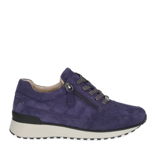 Caprice Purple Suede lace up with side zip