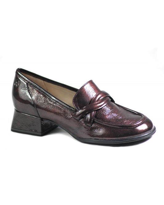 Caprice Bordeaux Naplak Patent Leather Heel Loafer